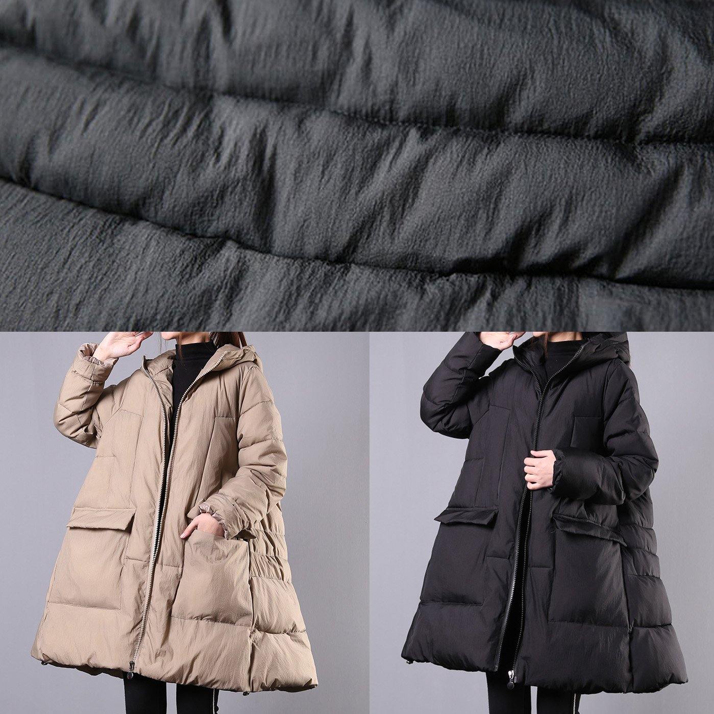 New Khaki Winter Coats Snow Jackets Hooded Zippered Winter Coats