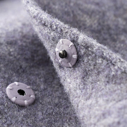 New Light Purple Woolen Outwear Tei Waist Long Coats Pockets Coats
