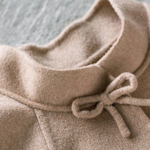 New Nude Woolen Outwear Oversized Mid-length Coats Patchwork Coats Stand Collar