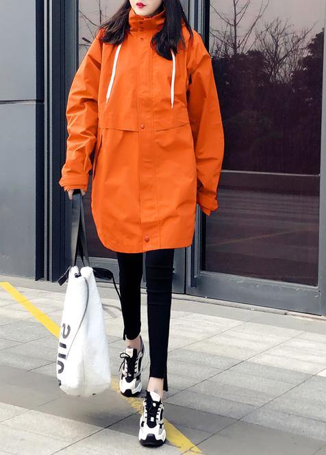 New Orange Duck Down Coat Parka Hooded Zippered Coats
