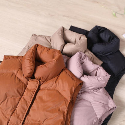New Oversize Snow Jackets Overcoat Orange Stand Collar Zippered Warm Winter Coat