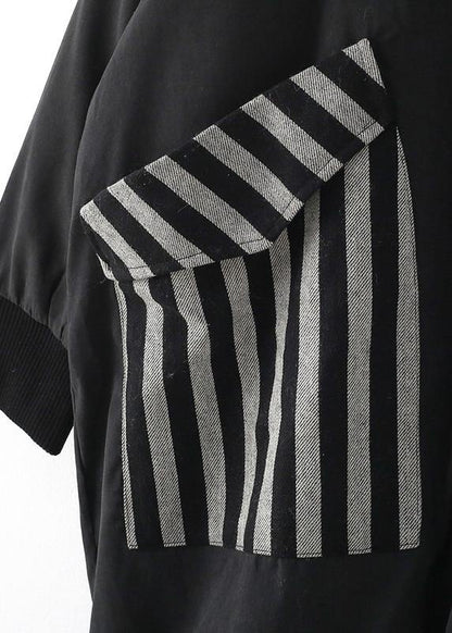 New Coats Winter Outwear Black O Neck Pockets Coat