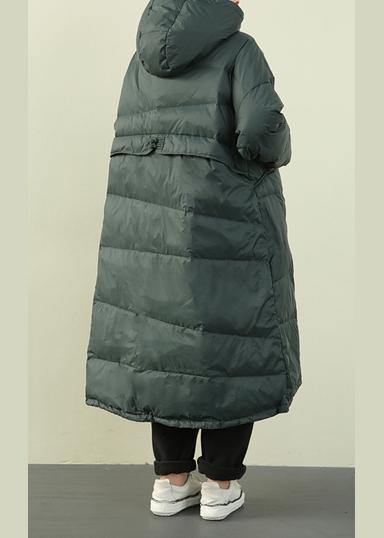 New Clothing Puffers Jackets Green Hooded Button Down Goose Down Coat