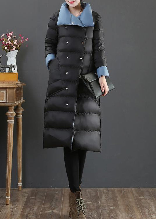 New Clothing Snow Jackets Jackets Black Stand Collar Pockets Down Coat Winter