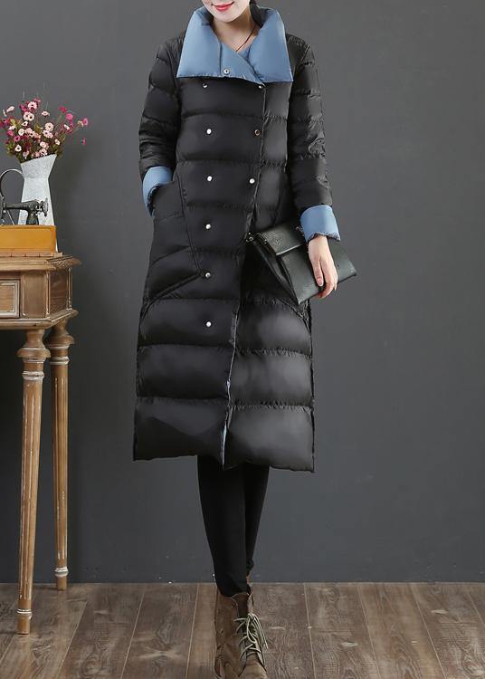 New Clothing Snow Jackets Jackets Black Stand Collar Pockets Down Coat Winter