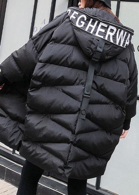 New Clothing Snow Jackets Big Pockets Coats Black Hooded Zippered Winter Outwear