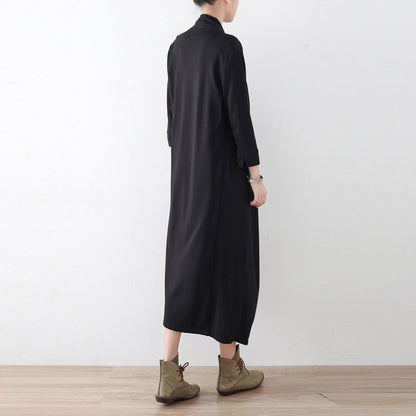 New Side Closure Cotton Cardigans Long Maxi Coats Causal Clothing Original