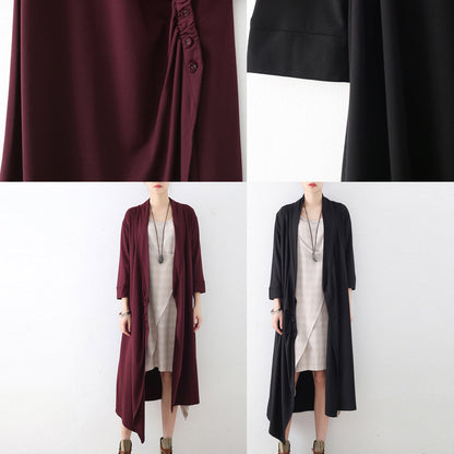 New Side Closure Cotton Cardigans Long Maxi Coats Causal Clothing Original