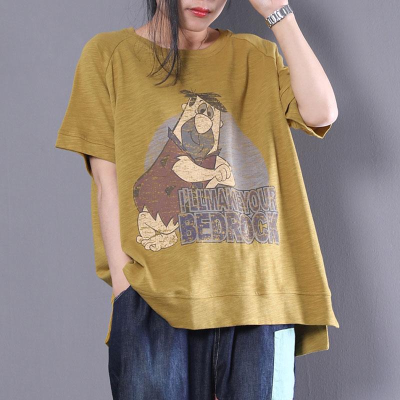 New Summer T Shirt Cartoon Letter Printed Short Sleeve T-shirt Tops