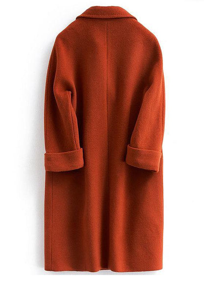 New Coats Double Breast Coat Red Notched Woolen Overcoat