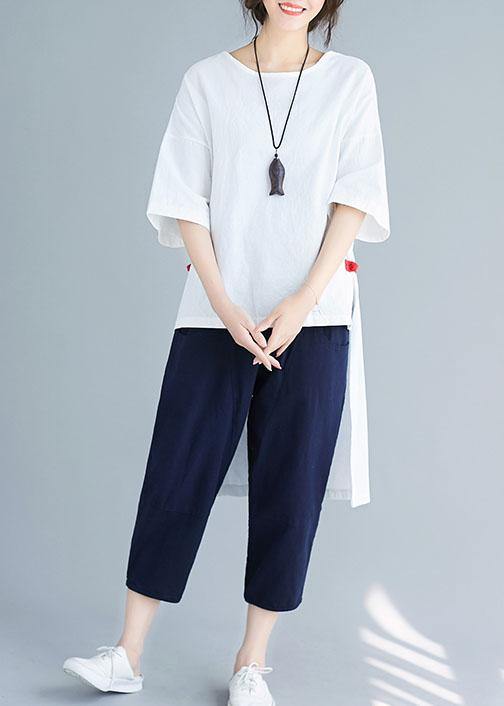 New Color Five-point Sleeves White Shirt Harem Pants Two-piece
