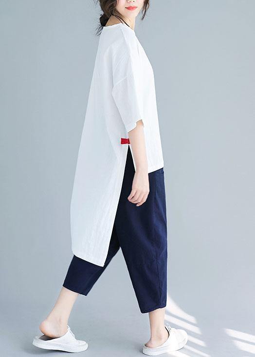 New Color Five-point Sleeves White Shirt Harem Pants Two-piece