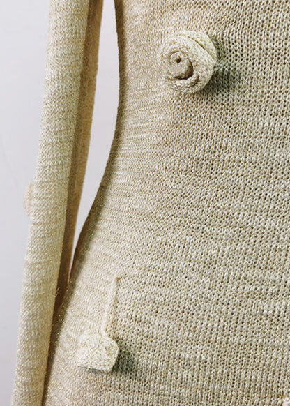 Novelty Beige Slash Neck Knit Maxi Dresses Fall