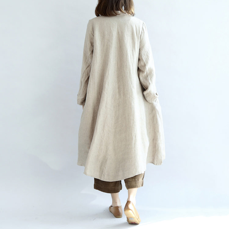 Nude Embroidered Linen Dresses Oversized Caftans Linen Gown Long Dress