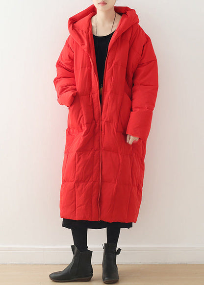 Limited Stock-gray Warm Down Coat Parka Thick Hooded Maxi Cardigan