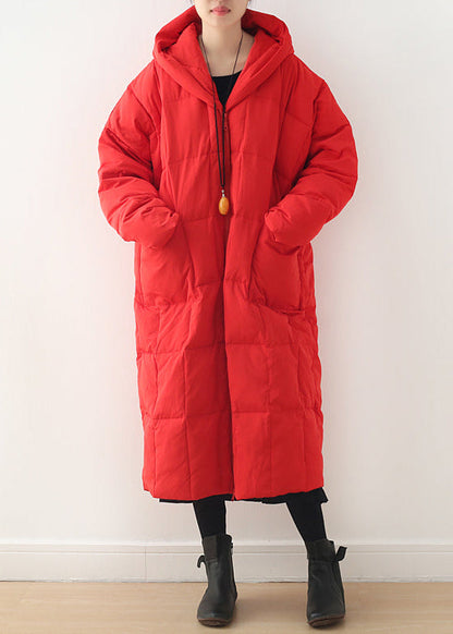 Limited Stock-gray Warm Down Coat Parka Thick Hooded Maxi Cardigan