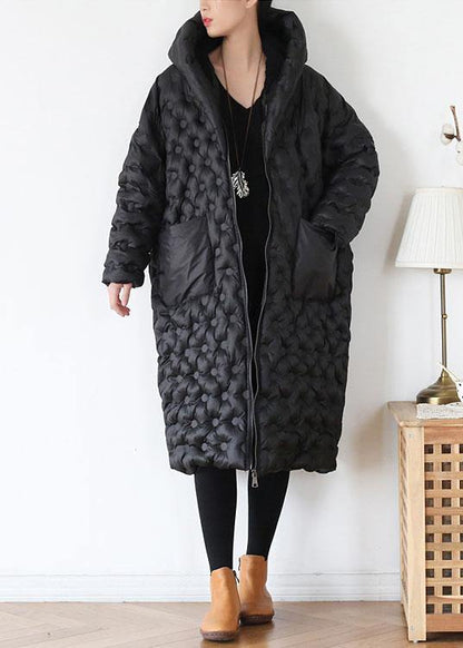 Blackish Green Warm Down Coat Oversize Overcoat