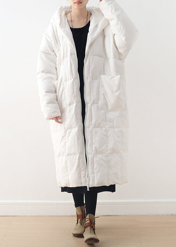 Limited Stock-gray Warm Down Coat Parka Thick Hooded Maxi Cardigan