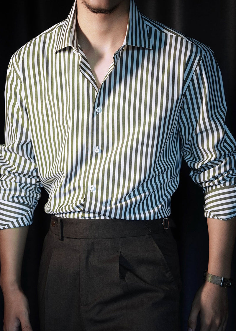 Olive Green Button Cotton Fall Shirts Peter Pan Collar