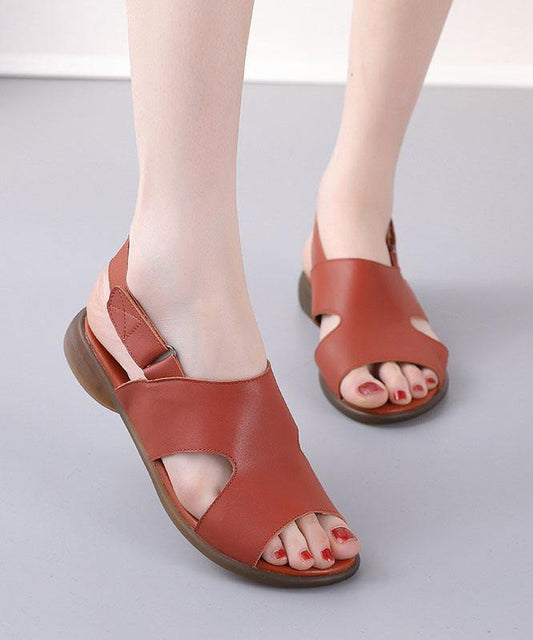 Orange Walking Sandals Genuine Leather Water Sandals