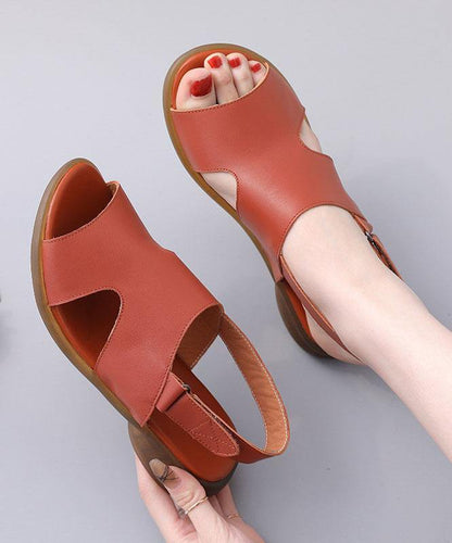 Orange Walking Sandals Genuine Leather Water Sandals