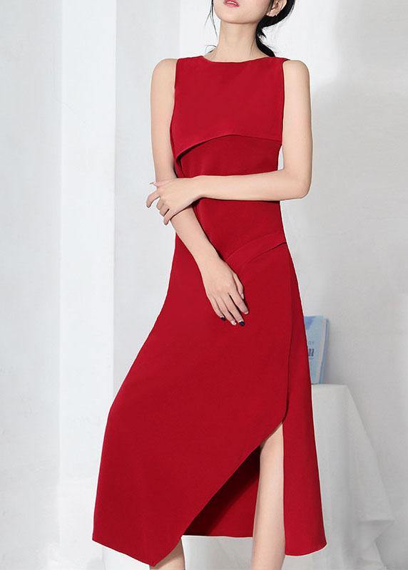 Organic Apricot Side Open Cotton Asymmetrical Design Summer Dress