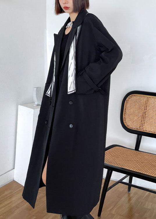 Organic Black Peter Pan Collar Button Pockets Fall Top Long Sleeve