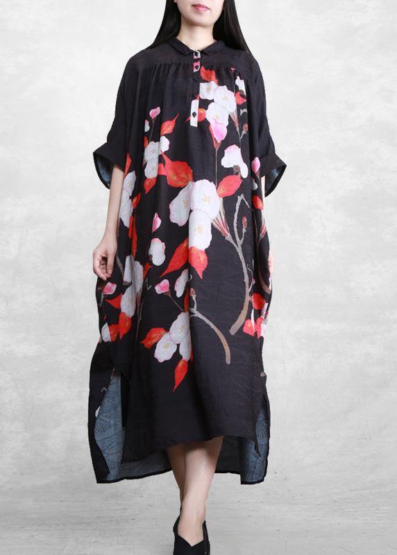 Organic Black Oversize Summer Maxi Dresses