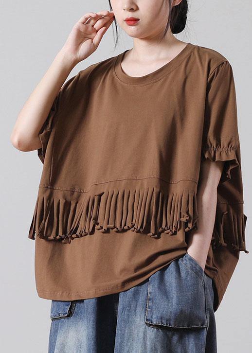 Organic Chocolate Cotton Short Sleeve Summer T-shirt
