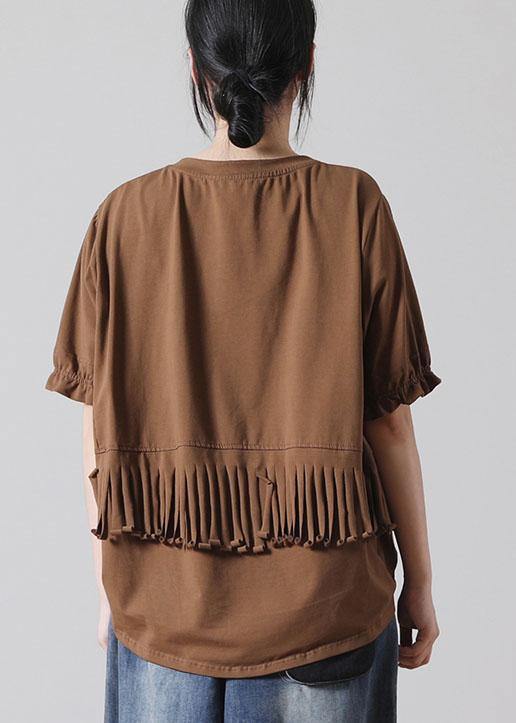 Organic Chocolate Cotton Short Sleeve Summer T-shirt