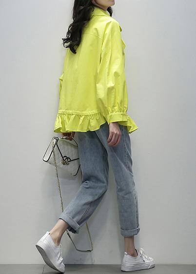 Organic Notched Double Breast Crane Coats White Oversized Outwear