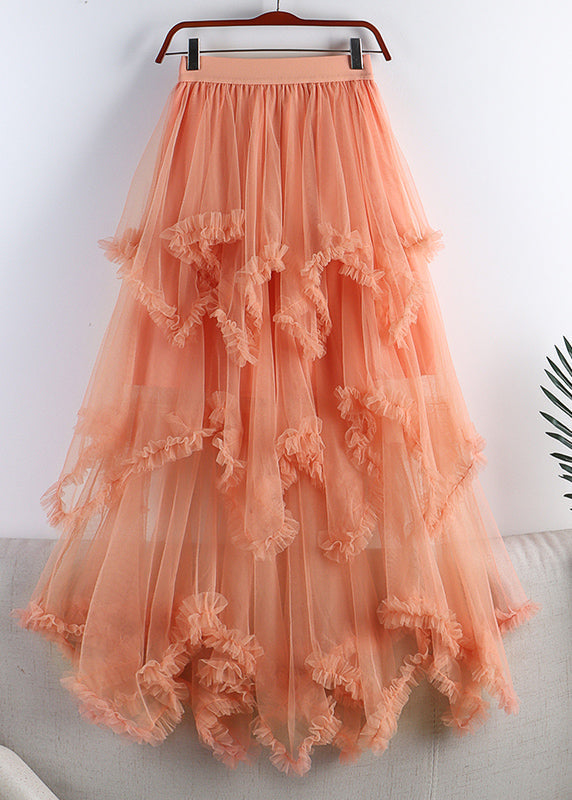 Organic Purple Elastic Waist Tulle a Line Skirts Spring