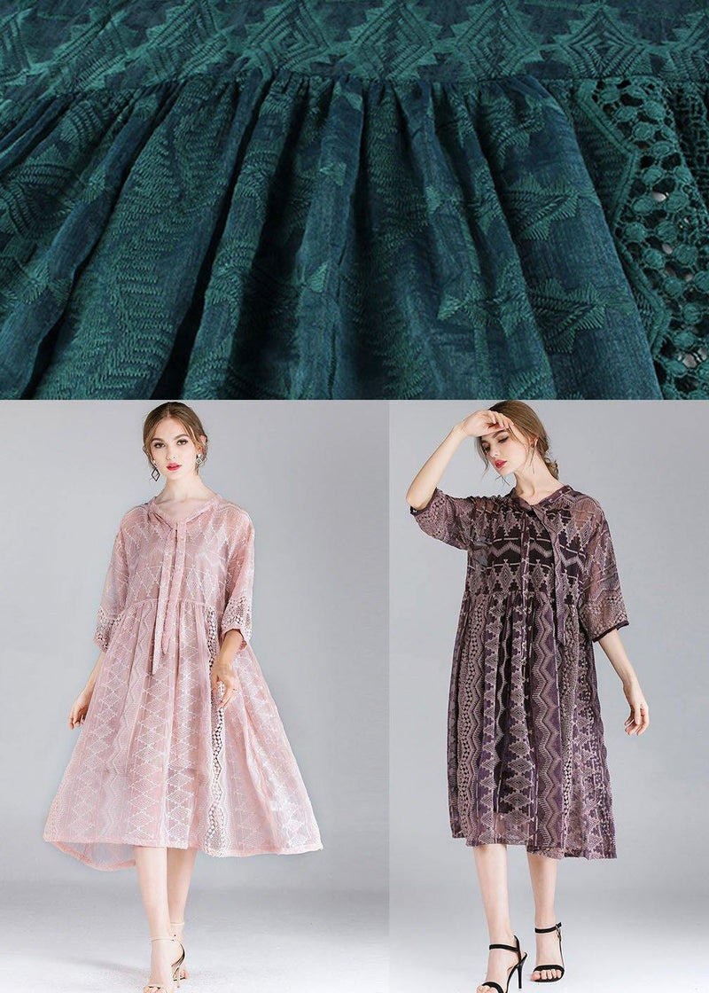 Organic Purple Chiffon Spring Half Sleeve Two Pieces Set
