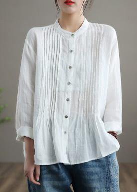 Organic White-bird Linen Shirt Tunics Ramie Blouse