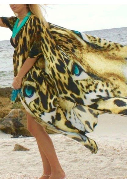 Organic Tiger Print Side Open Ankle Dress Coat