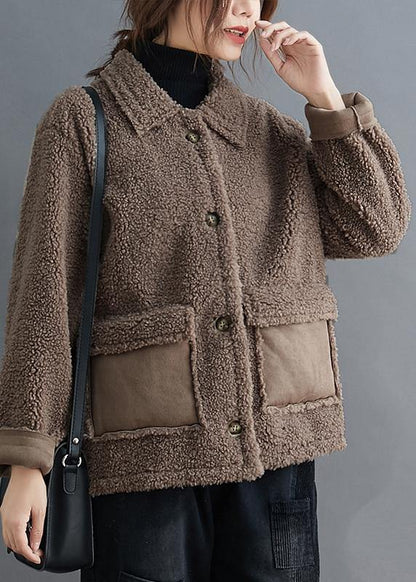 Organic Beige Coats Quality Outwear Work Outfits Lapel Pockets Outwears