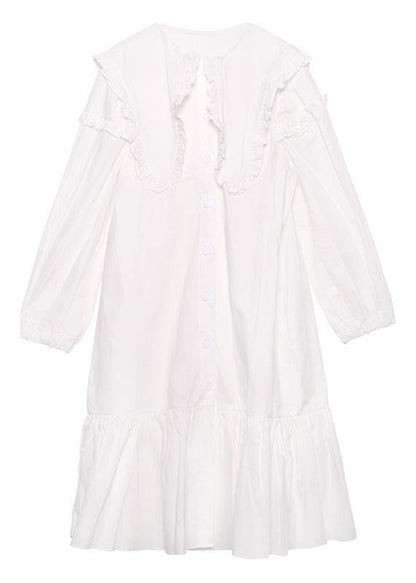 Organic Black Cotton Clothes Shirt Art Ruffles Dress