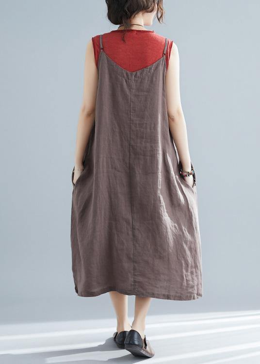 Organic Chocolate Cotton Tunics Sleeveless Cotton Summer Dresses
