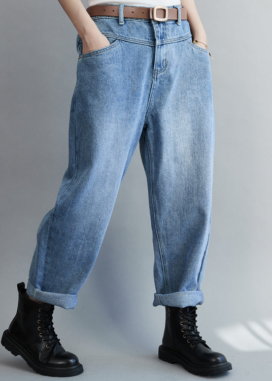 Organic Denim Blue Harem Pants Spring