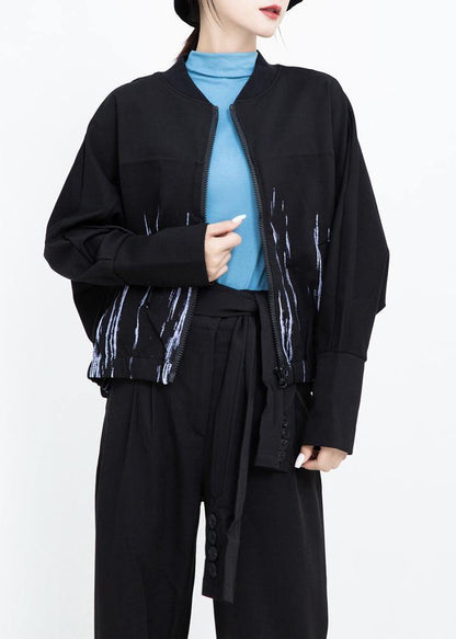 Organic Elastic Hem Prints Clothes for Black Daily Coats