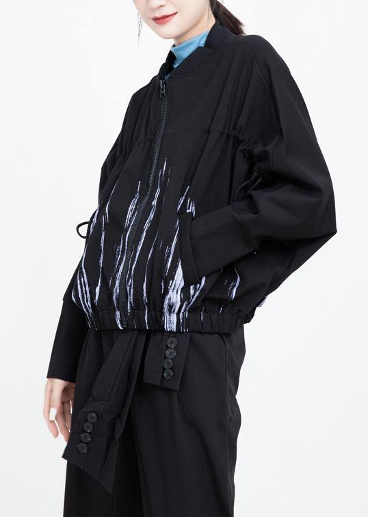 Organic Elastic Hem Prints Clothes for Black Daily Coats