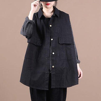 Organic Lapel Sleeeless Fall Top Silhouette Ideas Black Shirts