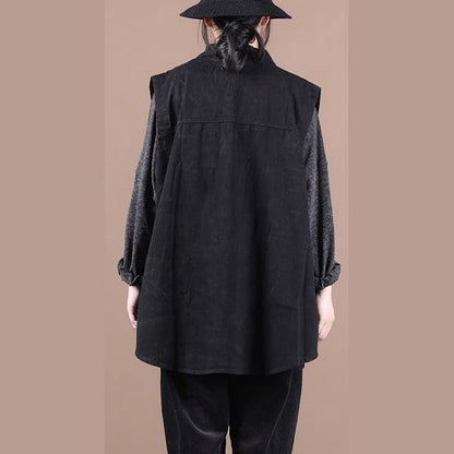 Organic Lapel Sleeeless Fall Top Silhouette Ideas Black Shirts