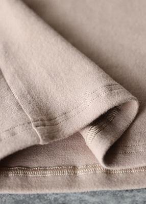 Organic nude cotton clothes half high neck Art spring blouse