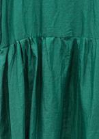 Organic O Neck Large Hem Linen Dress Blackish Green Dress Summer