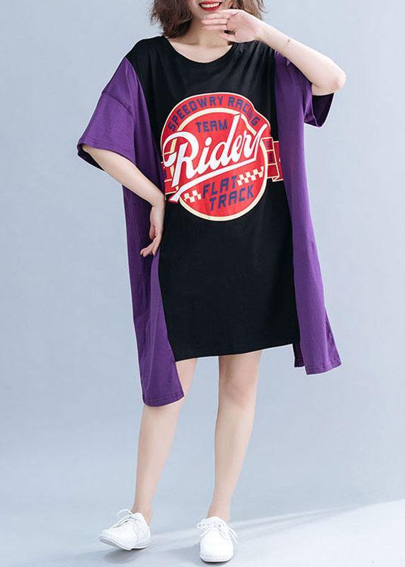 Organic O Neck Patchwork Cotton Summer Quilting Dresses Photography Black Dresses