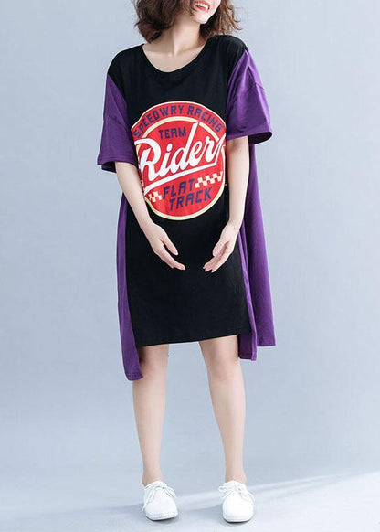 Organic O Neck Patchwork Cotton Summer Quilting Dresses Photography Black Dresses
