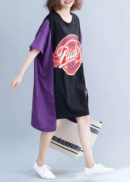 Organic O Neck Patchwork Cotton Summer Quilting Dresses Photography Black Dresses