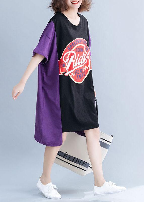 Organic O Neck Patchwork Cotton Summer Quilting Dresses Photography Black Dresses