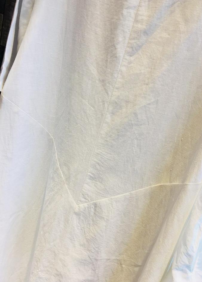 Organic O Neck Patchwork Linen Clothes for Shape White Dress Summer